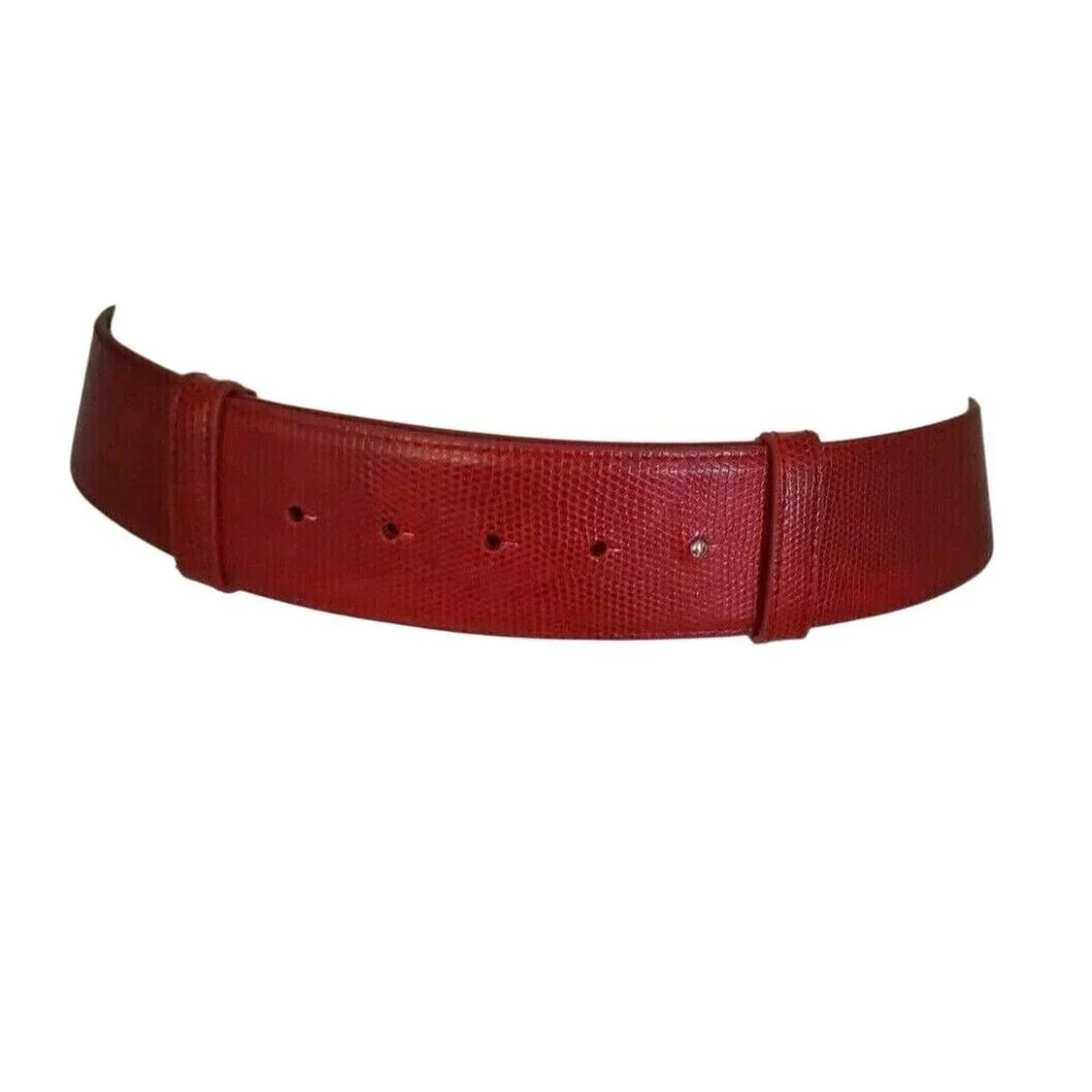 Vintage Y2K Steve Madden Red Adjustable Belt‎ Silver Buckle Faux Leather